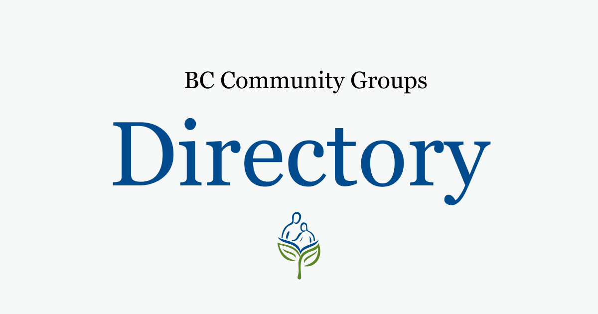 BC COmunity group Directory with stylized BC flag in bacckground