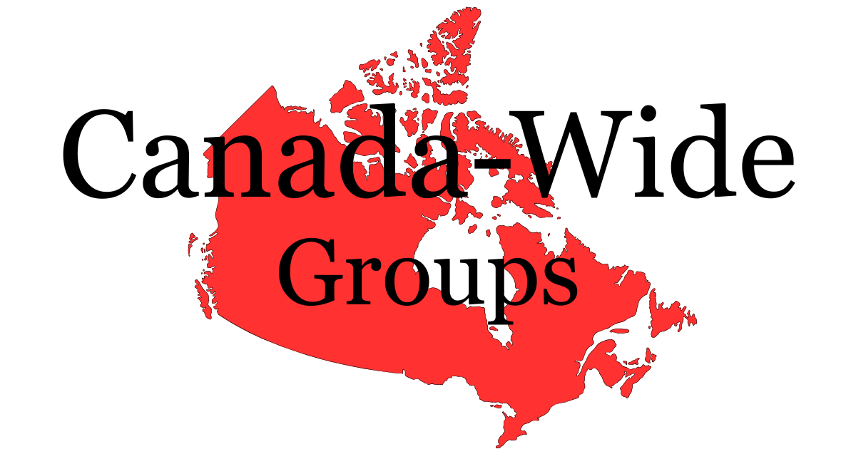 Canada-Wide Groups. Red maple leaves in background